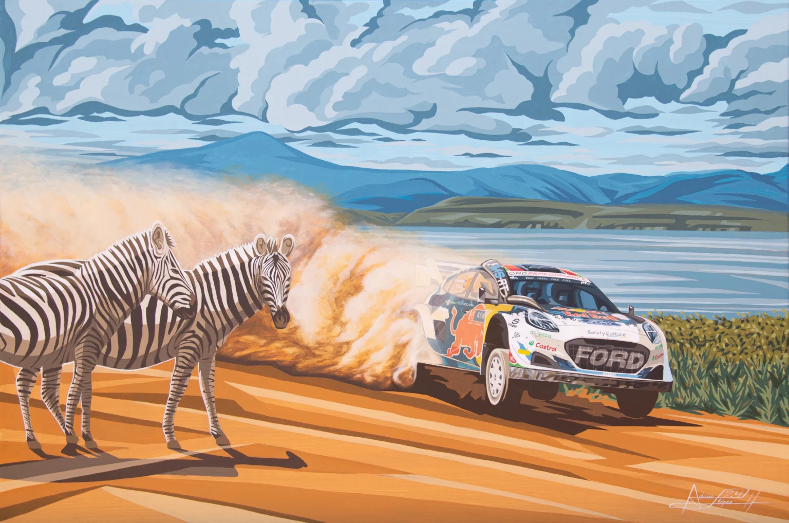 Galería de arte motorsport obra de arte enviada a Francia sobre el Rally de Kenya WRC