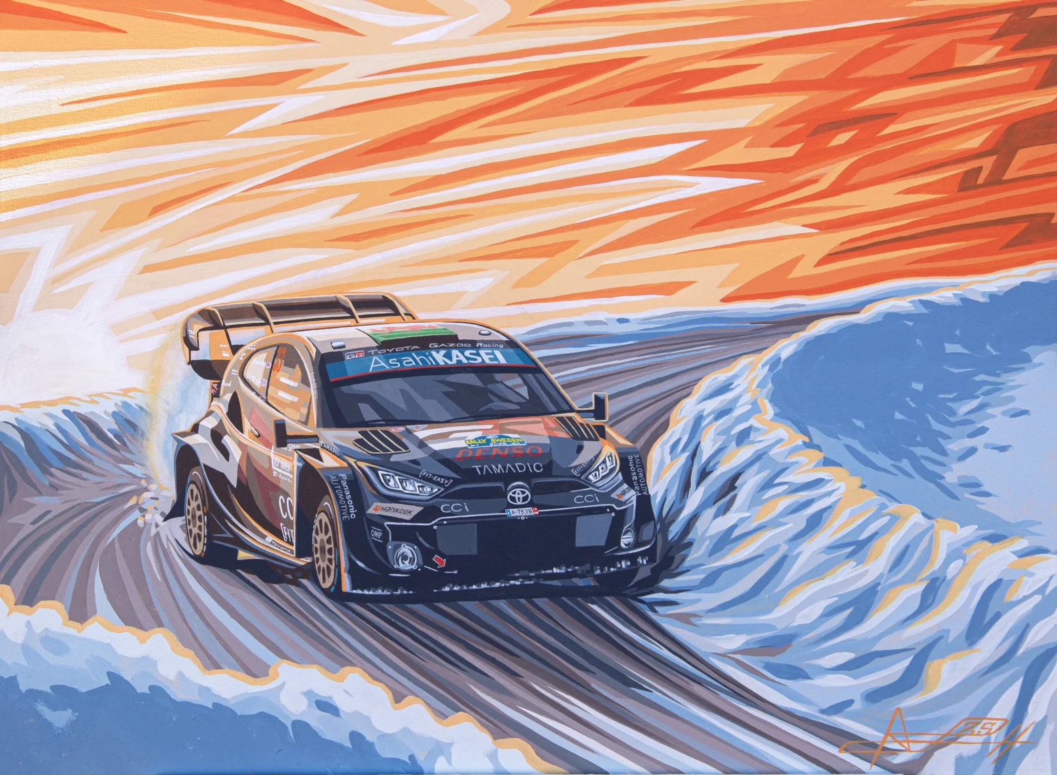 Obra de arte del Toyota Yaris Rally 1 WRC de Elfyn Evans y Scott Martin